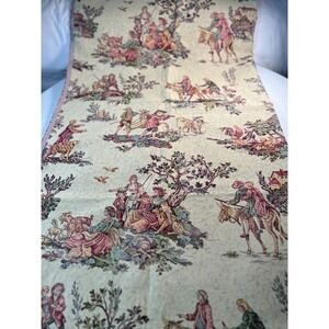 Fabric RARE Upholstery Tapestry French Toile Country Pastoral Scene 47 L x 54" W